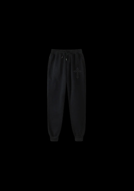 Black Fleece Cross Pants
